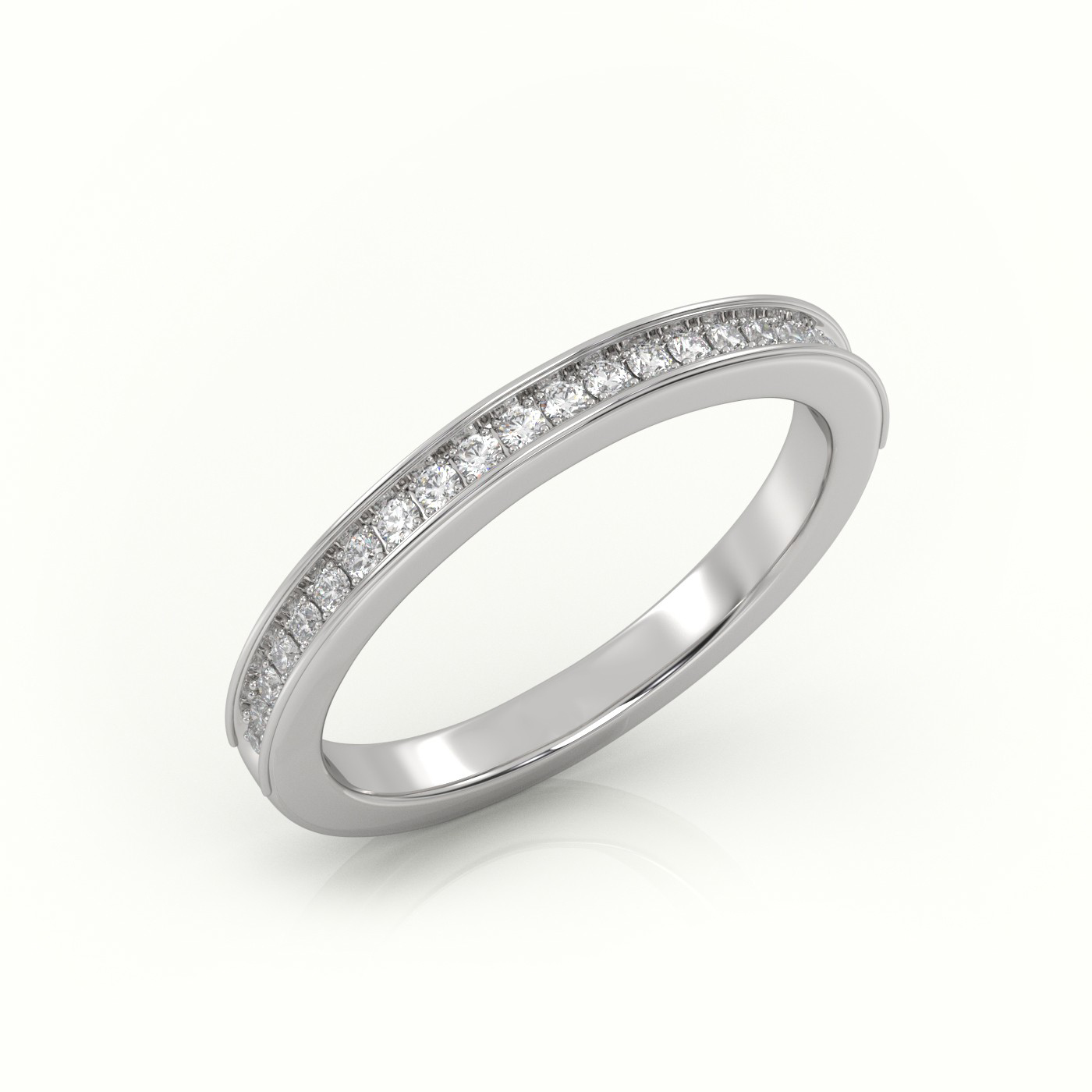 18k white gold  eternal love women's diamond eternity wedding band Photos & images