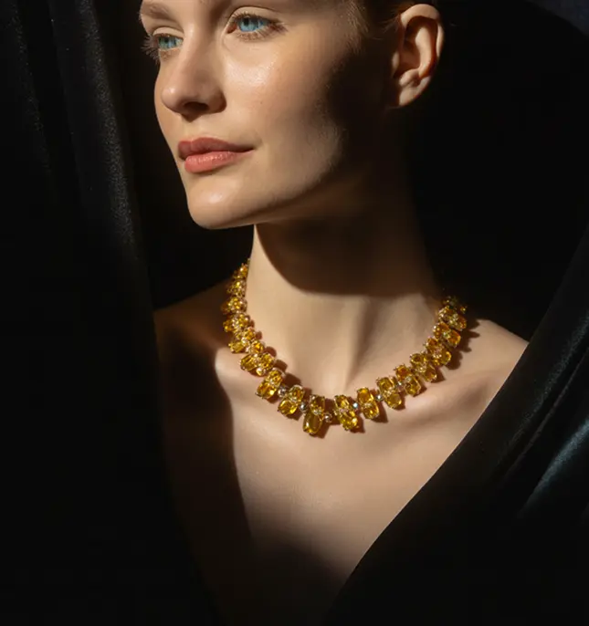 Elegant woman with diamond ring