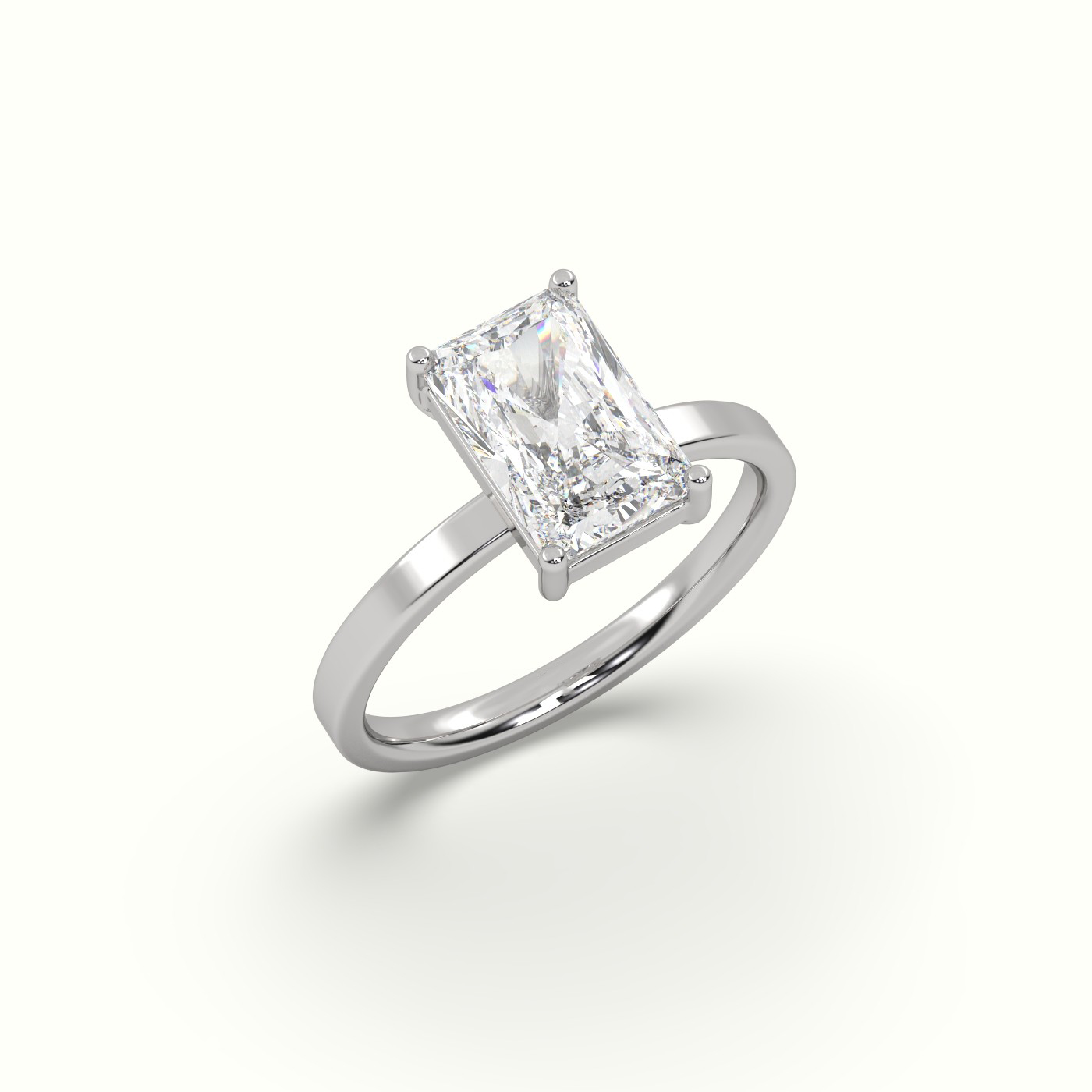18K White Gold Timeless Elegance Solitaire Engagement Ring